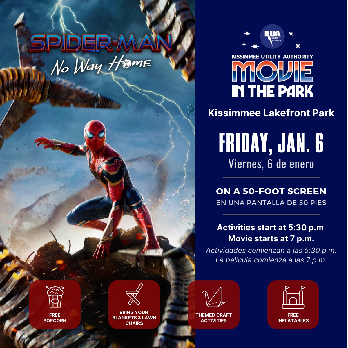 KUA to host free Movie in the Park featuring ‘Spider-Man: No Way Home’
